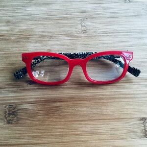 EyeBobs Losing It Designer Reading Eye Glasses Red Marble Zebra Frames Only